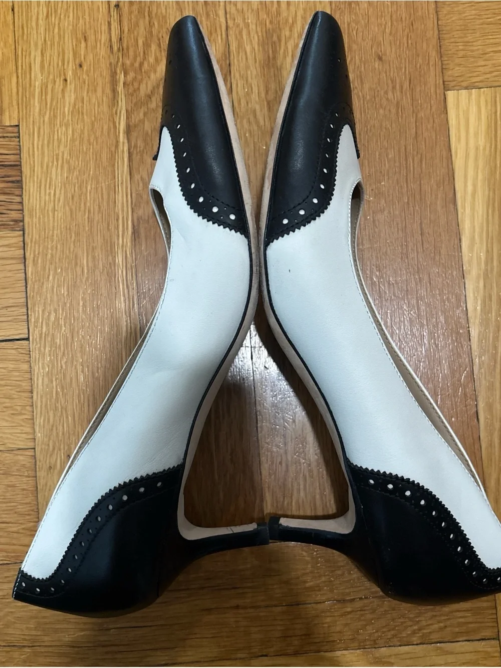Ralph Lauren Two-Tone Black and White Pointed Toe Heels